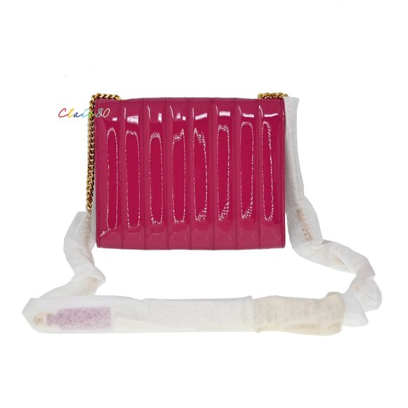 Vicky Patent Matelassé Leather Wallet on Chain - Picture 3 of 10